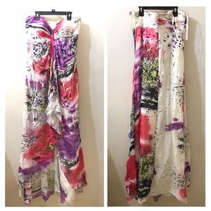 Jovani Floral Strapless Evening Gown